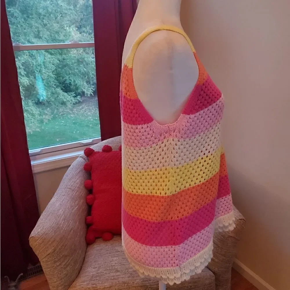 Design365 Bright Stripe Knit Top XL